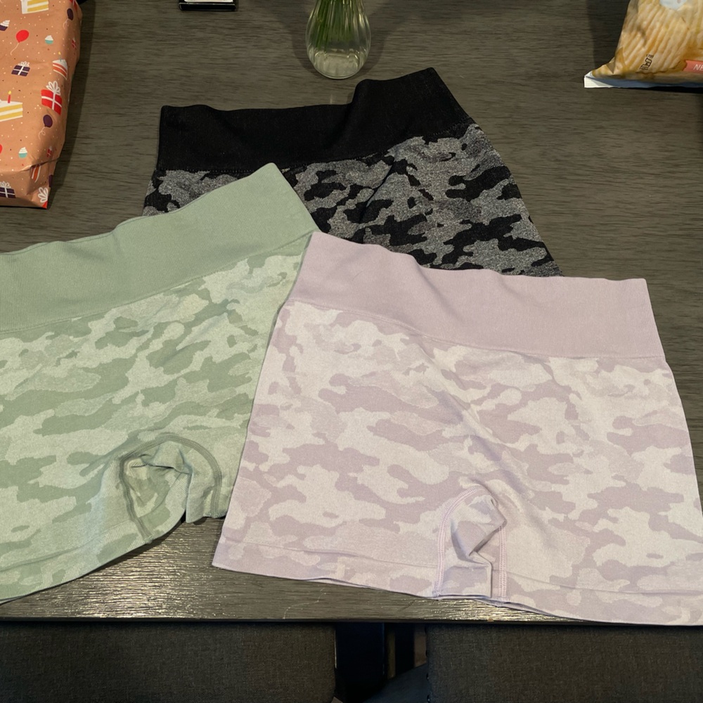 camo biker shorts